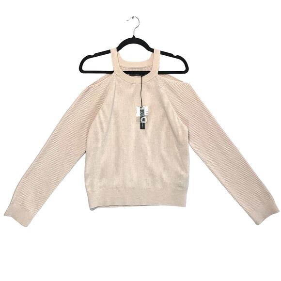 J Brand Sweaters - J Brand Mackenzie Cold Shoulder Cashmere Sweater NWT Women's M Faded Clear Pink